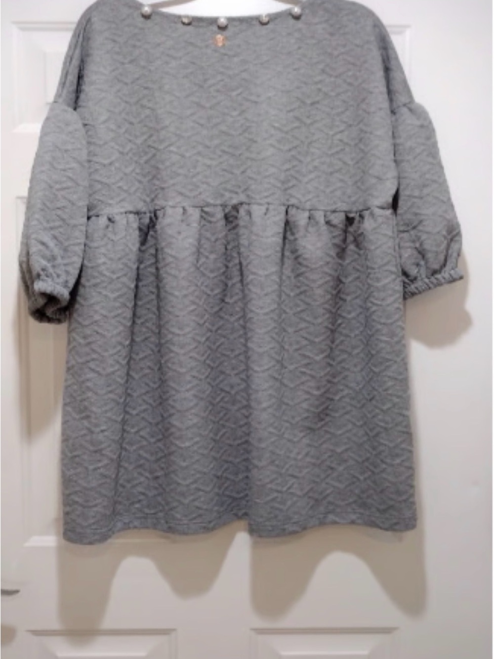 Simply Southern Gray Quilted Babydoll Dress SZS